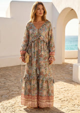ibBan Premium Lurex Maxi Dress with Hand Embroidery | Luxury Boho -Baria