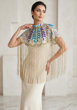 Women's Hand Embroidered Beaded Evening Cape | ibBan - Zera