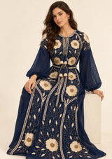 ibBan Floral Embroidered Cotton Long Dress - Johri