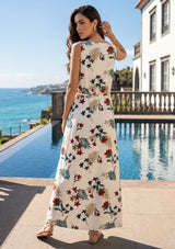 ibBan Sleeveless Printed Cotton Maxi Dress | Summer Collection -Suki