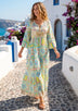 Robe longue imprimée en coton pour femme | ibBan Collection été - Almia