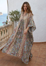 ibBan Premium Lurex Kaftan Dress with Hand Embroidery -Kamla Kaftan