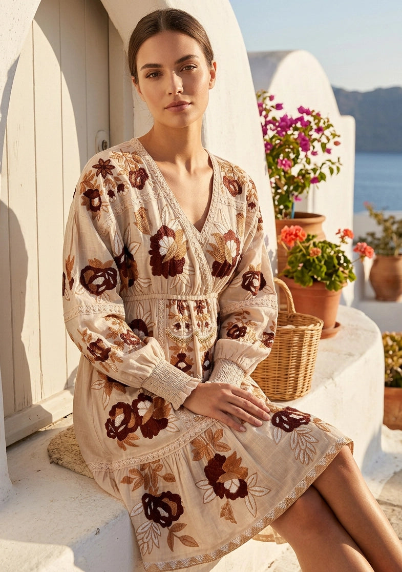 ibBan Hand Embroidered Short Dress | Luxury Dress - Gypsy Short Dress