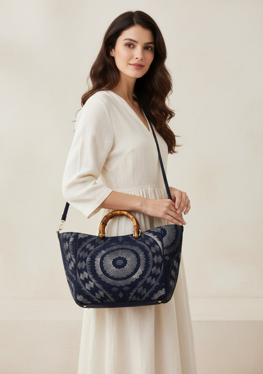 Bolso de lona bordado para mujer - Cotri