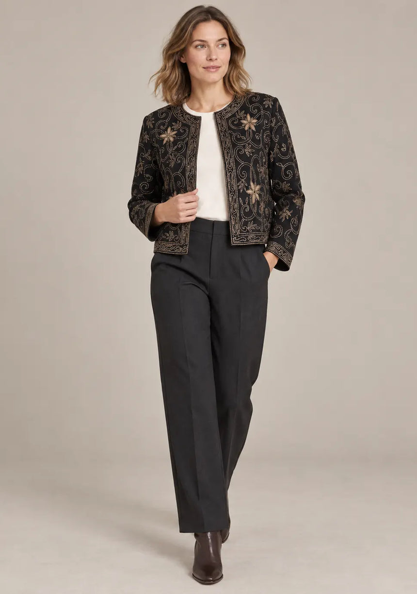 ibBan Women’s Jacket with Hand Embroidered Beadwork - Aviora
