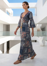 Boho Printed Cotton Long Dress for Women | ibBan Resort Collection - Rica