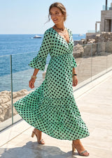 ibBan Printed Cotton Maxi Dress | Women's Polka Dot Summer Dress - Polka Dress