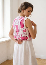 Women's Outing wear Open Front Round Neck Gilet - Vesana