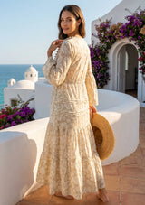 ibBan Floral Printed Cotton Maxi Dress | Women's Boho Resort Dress - Ziba