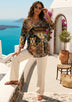 ibBan Multicolor Printed Cotton Tunic with Embroidery | Women's Boho Tunic -Birsen