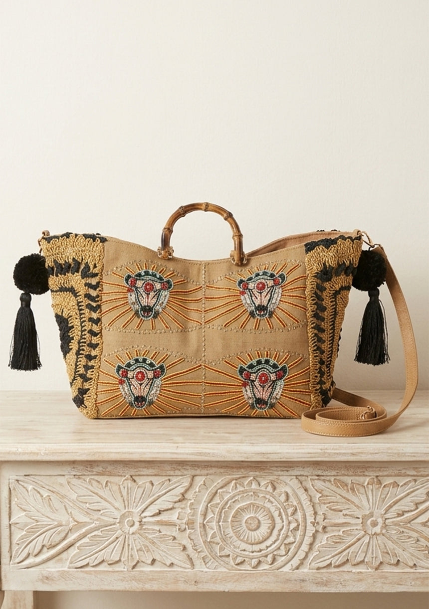 Bolso de lona bordado para mujer - Supirya