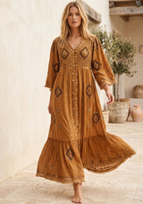 Maxivestido de algodón para mujer - Saisha