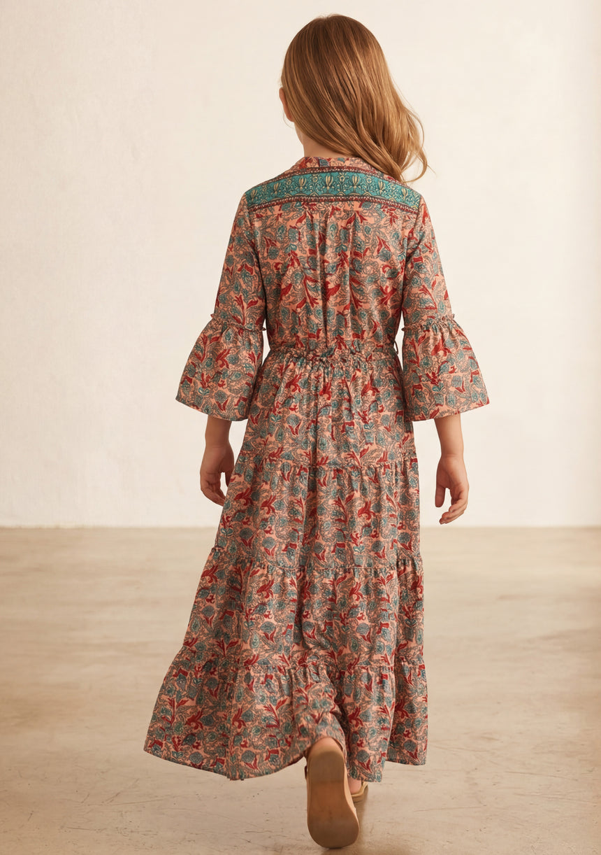 Camisola de algodón para niñas, cuello redondo - Urfi