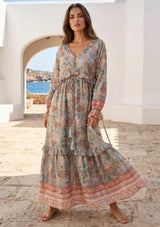 ibBan Premium Lurex Maxi Dress with Hand Embroidery | Luxury Boho -Baria