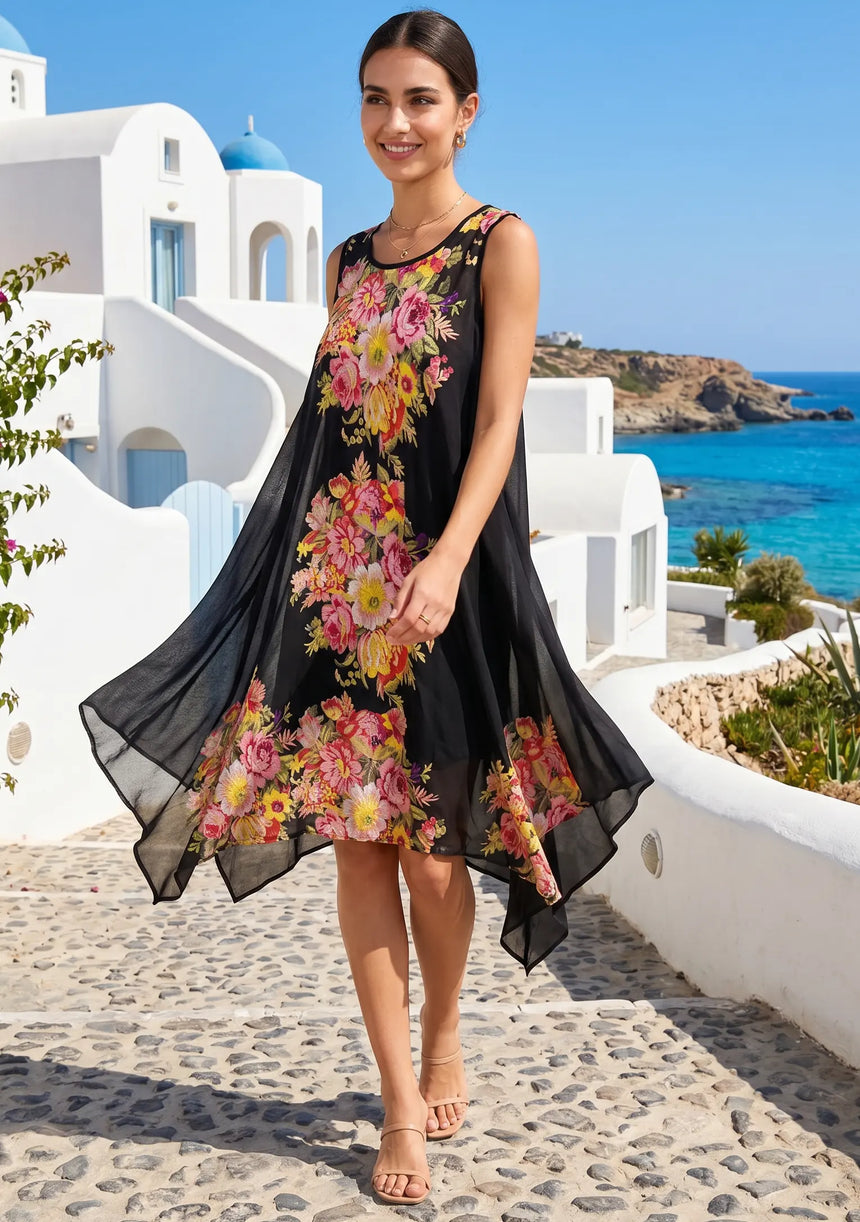 ibBan Printed Cotton Mini Dress | Women's Summer Resort Dress-Aysha