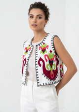 Women's Outing wear Open Front V-Neck Gilet - Sona