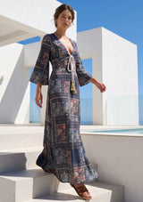 Boho Printed Cotton Long Dress for Women | ibBan Resort Collection - Rica