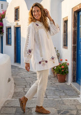 Premium Embroidered Cotton Tunic | Women's Designer Tunic by ibBan - Emet