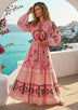 ibBan Pink Embroidered Cotton Maxi Dress | Women's Bohemian Resort Wear-Orla