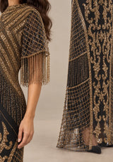 Women’s Party Long Dress with Gold Hand Embroidery - Sophie