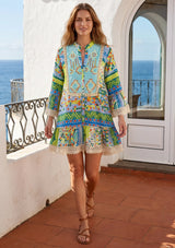 ibBan Premium Cotton Hand Embroidered Short Tunic Dress -Alimra