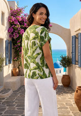 ibBan Tropical Print Cotton Short Tunic | Women's Summer Resort Wear - Neva