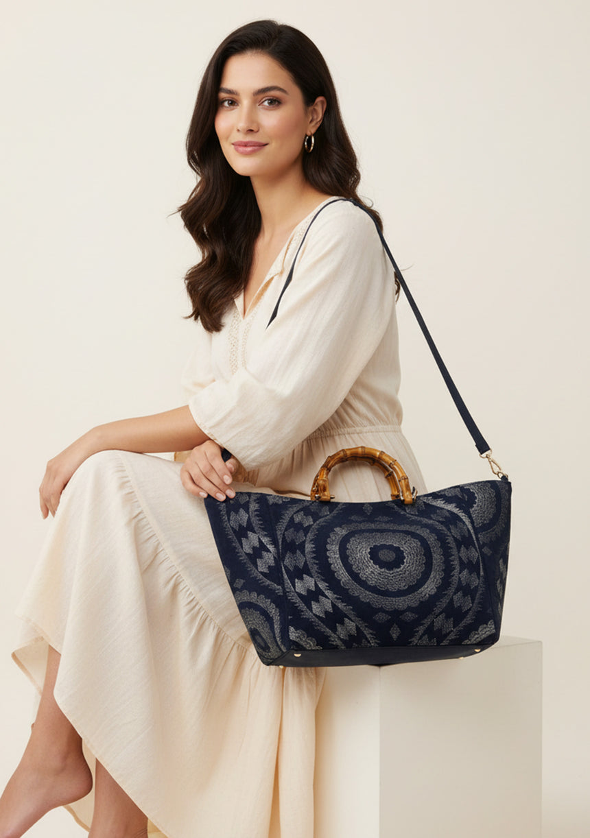 Bolso de lona bordado para mujer - Cotri