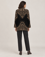 ibBan Women’s Black Mesh Jacket with Hand Embroidered - Jordyan