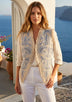 Women's Outing wear Open Front V-Neck Gilet - Perla