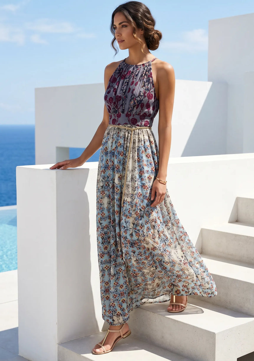 ibBan Lurex Cotton Printed Maxi Dress | Women's Resort & Summer Dress - Vasia