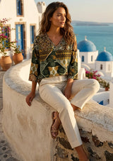 ibBan Multicolor Printed Cotton Tunic with Embroidery | Women's Boho Tunic -Birsen