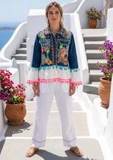 ibBan Hand Embroidered Denim Jacket for Women - Tashmira Jacket