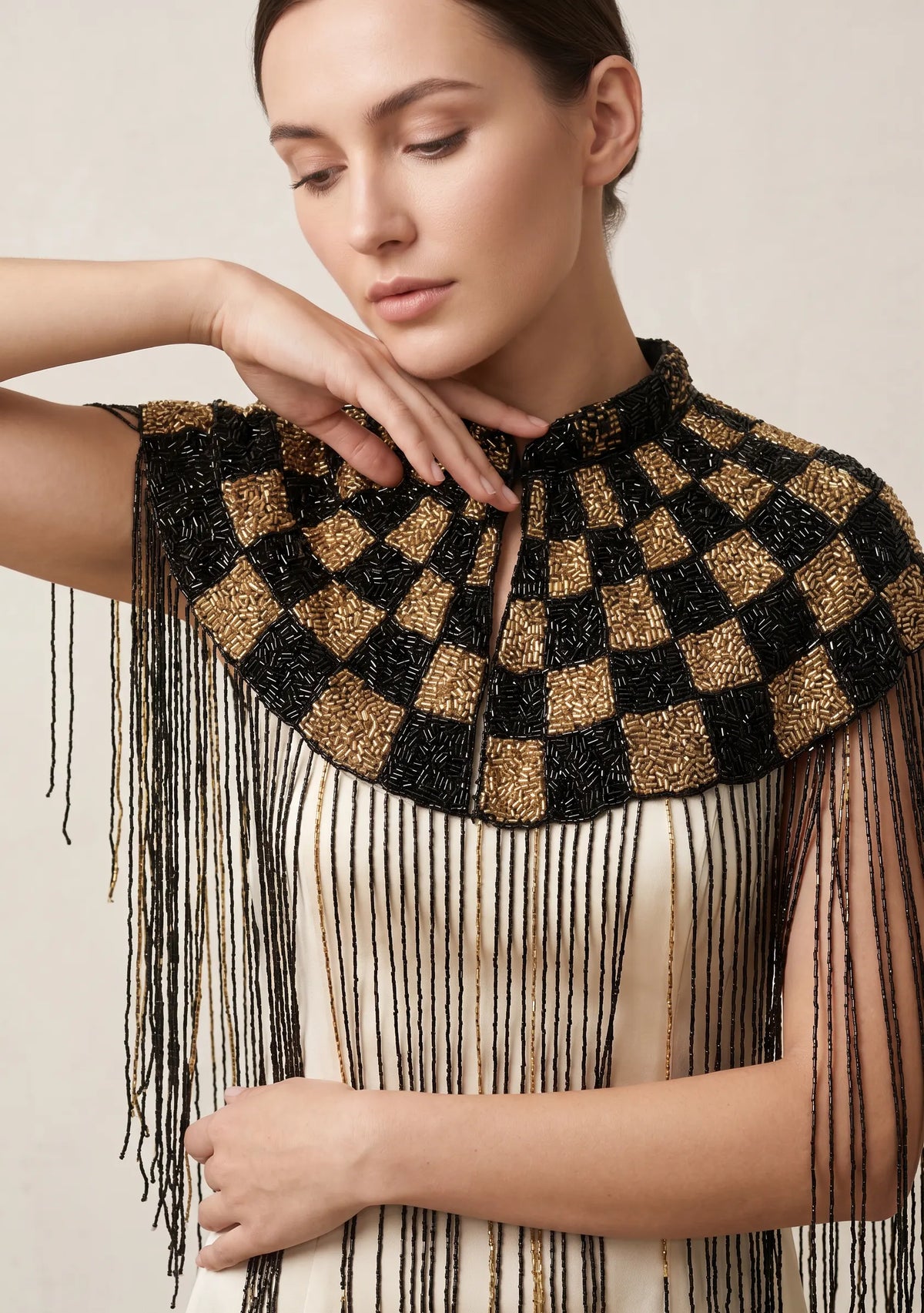 ibBan Luxury Embroidered Evening Cape - Gunsa