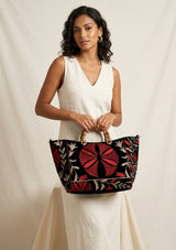 Bolso de mano de lona bordado para mujer - Mona