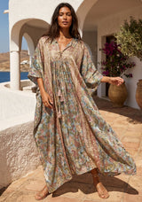 ibBan Premium Lurex Kaftan Dress with Hand Embroidery -Kamla Kaftan