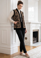 ibBan Luxury Black Gilet with Heavy Gold Hand Embroidery - Goldy Gilet
