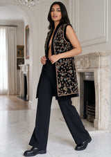 ibBan Women's Luxury Hand Embroidered Gilet | Designer Sleeveless Ves -Asleen