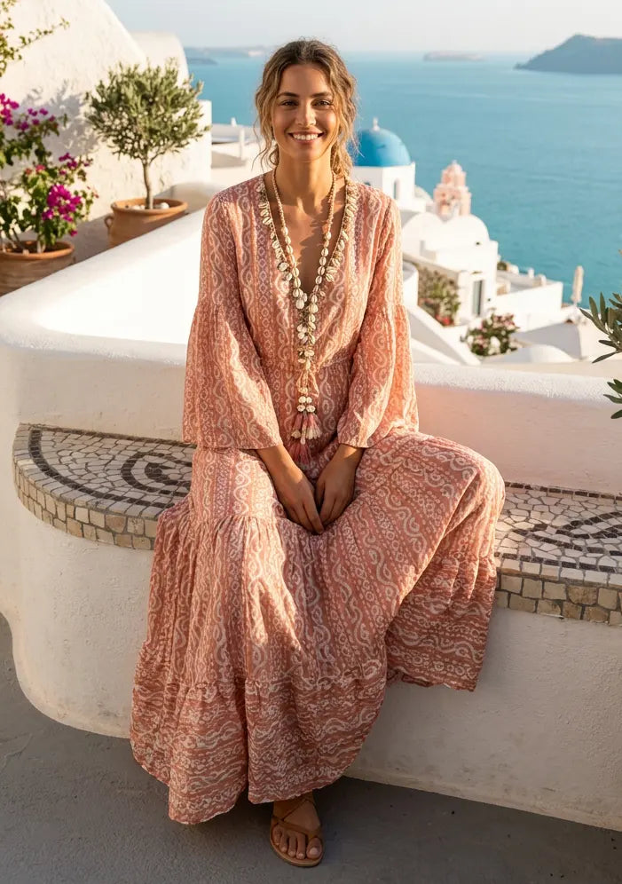 Bohemian Embroidered Cotton Dress for Women | ibBan Summer Collection - Alaz