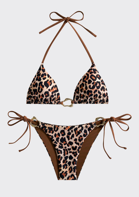 Conjunto de bikini estampado para mujer con tirantes ajustables - Denna