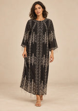 ibBan Women’s Black Embroidered Net Kaftan Dress -Henry