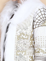 Manteau court bohème Alara pour femme, peint à la main, artisanal