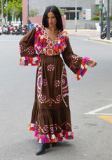 ibBan Vestido Largo para Mujer Sara | Tela Slub | Artesanal | Talla Única