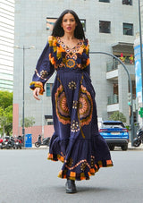 ibBan Vestido Largo para Mujer Sara | Tela Slub | Artesanal | Talla Única