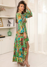 ibBan Hand Embroidered Cotton High-Low Maxi Dress - Zayba