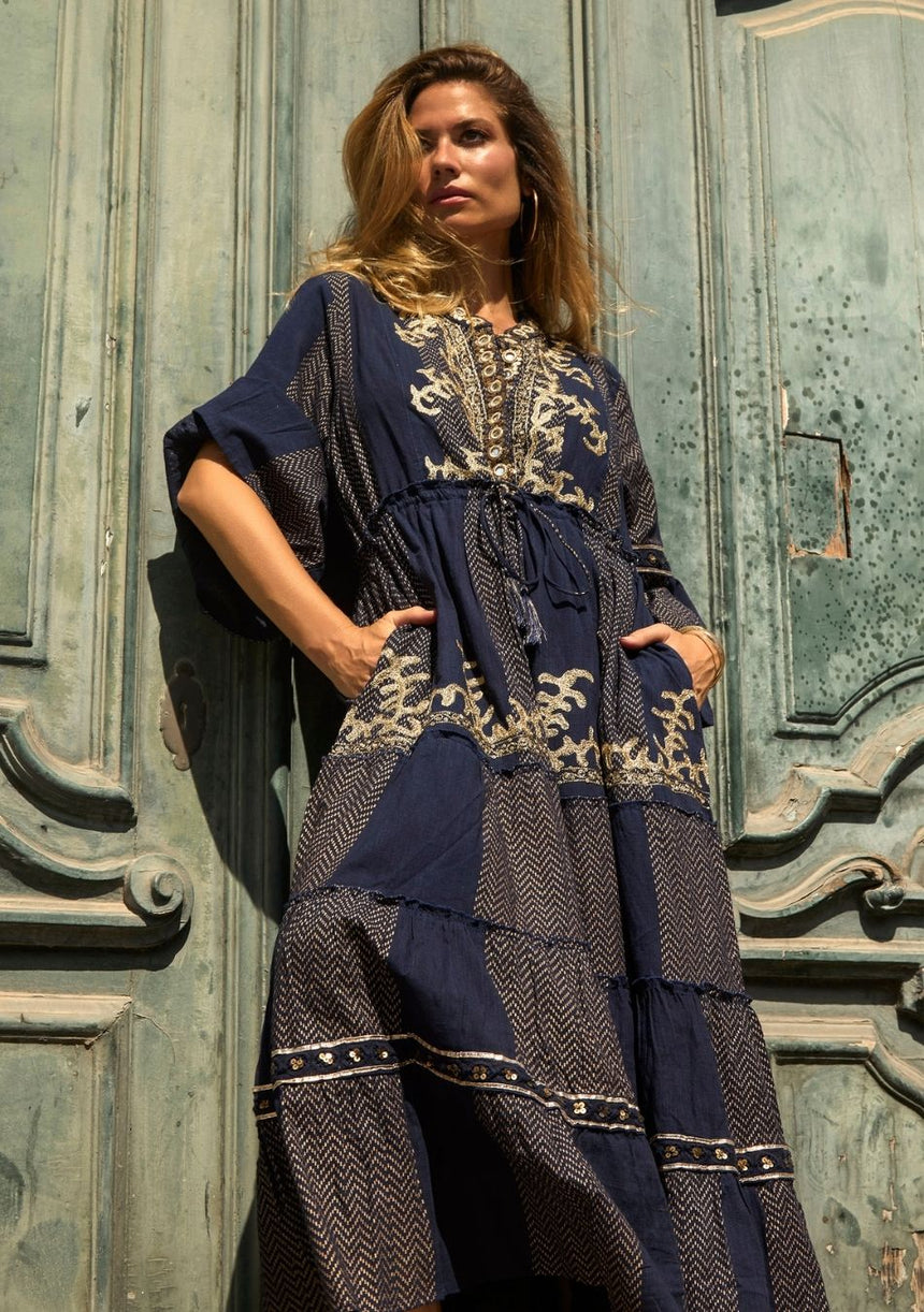 ibBan Women's Long Tunic Sofia | Slub Fabric | Artisan | One Size