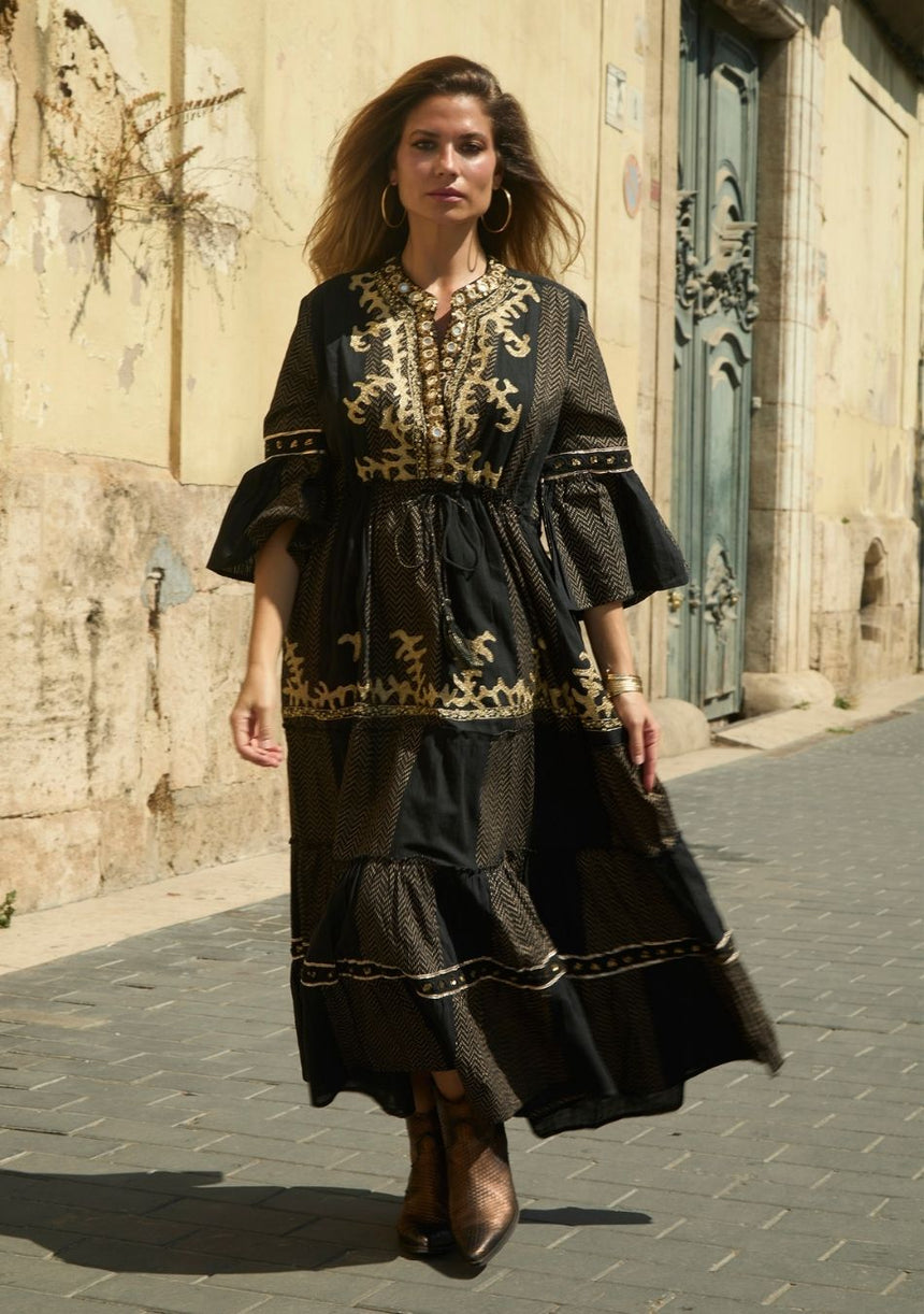 ibBan Women's Long Tunic Sofia | Slub Fabric | Artisan | One Size