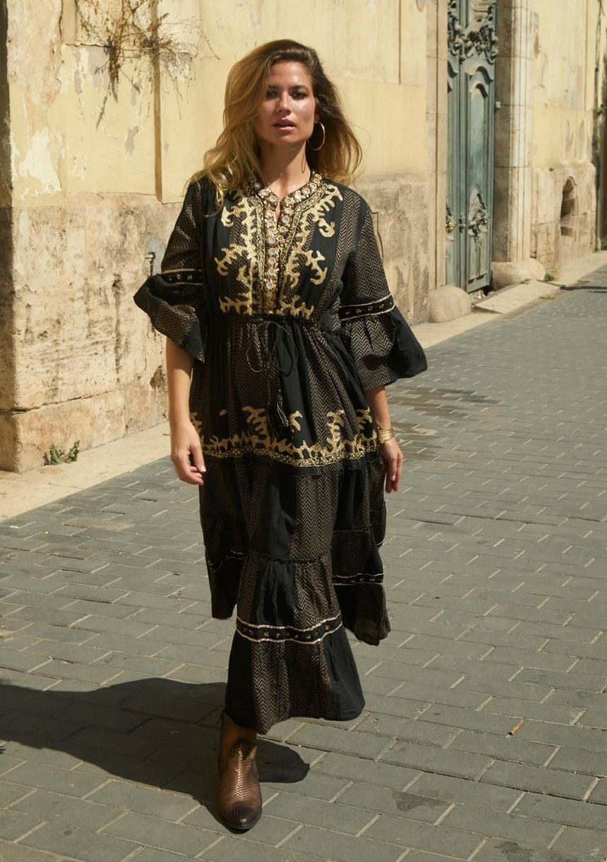 ibBan Women's Long Tunic Sofia | Slub Fabric | Artisan | One Size