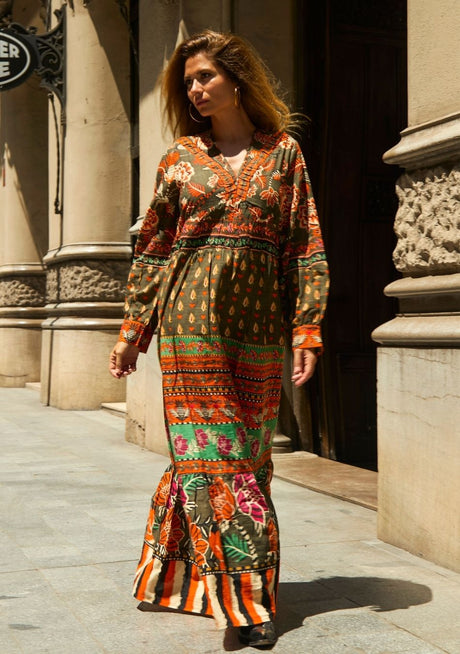 ibBan Vestido Largo para Mujer Zeena | Bohemio Multicolor | Talla Única