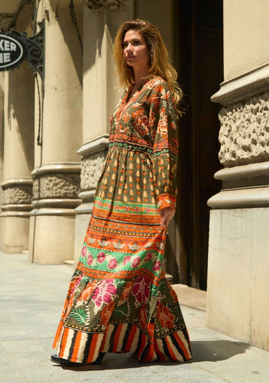 ibBan Vestido Largo para Mujer Zeena | Bohemio Multicolor | Talla Única