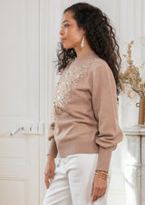 ibBan Hand Embroidered Women's Winter Cotton Sweater -Riva